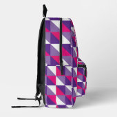 Retro Geometric Abstract Pink Purple & White Name Bedruckter Rucksack (Links)