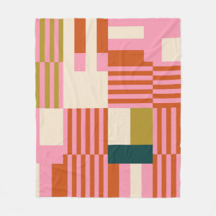 Retro Geometric Abstrakt Mosaic Fleecedecke