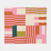 Retro Geometric Abstrakt Mosaic Fleecedecke (Vorderseite (Horizontal))