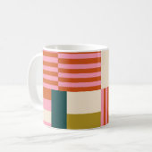 Retro Geometric Abstrakt Mosaic Kaffeetasse (Vorderseite Links)