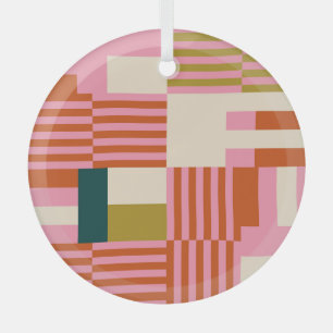 Retro Geometric Abstrakt Mosaic Ornament Aus Glas