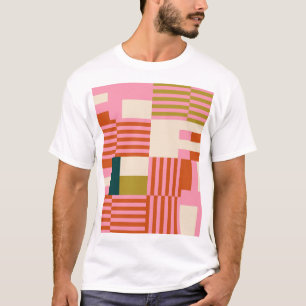 Retro Geometric Abstrakt Mosaic T-Shirt