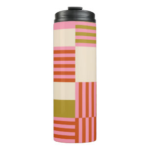 Retro Geometric Abstrakt Mosaic Thermosbecher