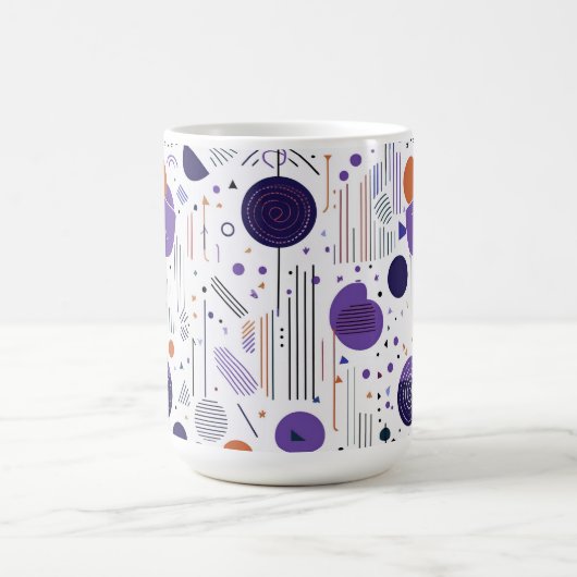 Retro Geometric Abstrakt Pat3 Lila Orange ID1067 Kaffeetasse (Mittel)