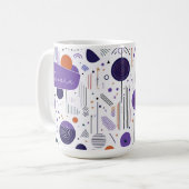 Retro Geometric Abstrakt Pat3 Lila Orange ID1067 Kaffeetasse (Vorderseite Links)