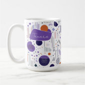 Retro Geometric Abstrakt Pat3 Lila Orange ID1067 Kaffeetasse (Links)