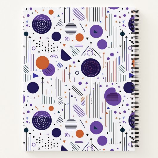 Retro Geometric Abstrakt Pat3 Lila Orange ID1067 Notizblock (Rückseite)