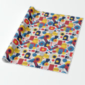 Retro Geometric Abstrakt Pat#10 Navy Red ID1067 Geschenkpapier (Ungerollt)