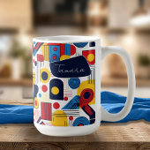Retro Geometric Abstrakt Pat#10 Navy Red ID1067 Kaffeetasse