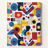 Retro Geometric Abstrakt Pat#10 Navy Red ID1067 Notizblock (Rückseite)