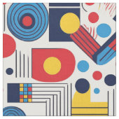 Retro Geometric Abstrakt Pat#10 Navy Red ID1067 Stoff (Nahaufnahme)