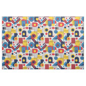 Retro Geometric Abstrakt Pat#10 Navy Red ID1067 Stoff (Fat Quarter (45,7 x 55,9 cm))