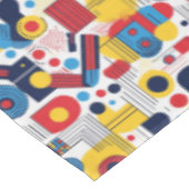 Retro Geometric Abstrakt Pat#10 Navy Red ID1067 Tischdecke (Schrägansicht)