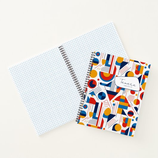 Retro Geometric Abstrakt Pat#11 Navy Gold ID1067 Notizblock (Innenseite)