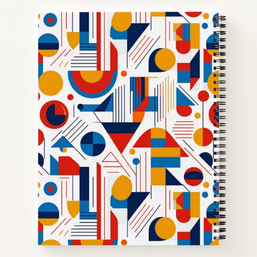 Retro Geometric Abstrakt Pat#11 Navy Gold ID1067 Notizblock (Rückseite)