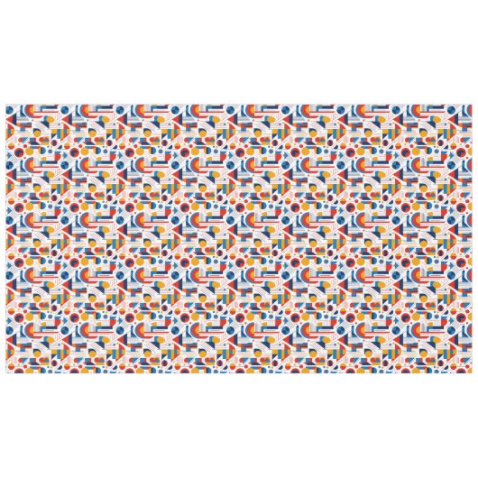 Retro Geometric Abstrakt Pat#11 Navy Gold ID1067 Tischdecke (Vorderseite (Horizontal))