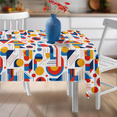 Retro Geometric Abstrakt Pat#11 Navy Gold ID1067 Tischdecke