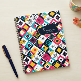 Retro Geometric Abstrakt Pat#12 Multi Color ID1067 Notizblock