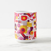 Retro Geometric Abstrakt Pat#13 Red Orange ID1067 Kaffeetasse (Mittel)