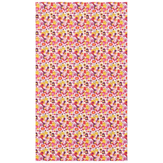 Retro Geometric Abstrakt Pat#13 Red Orange ID1067 Tischdecke (Vorderseite)