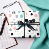 Retro Geometric Abstrakt Pat#1 Aquamarin Pink ID10 Geschenkpapier