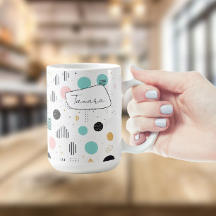 Retro Geometric Abstrakt Pat#1 Aquamarin Pink ID10 Kaffeetasse