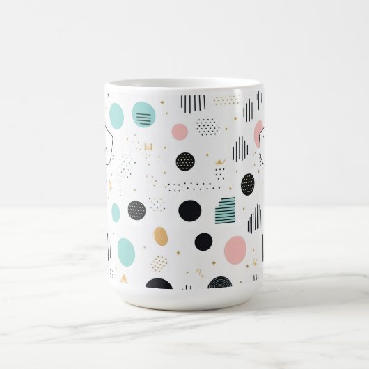 Retro Geometric Abstrakt Pat#1 Aquamarin Pink ID10 Kaffeetasse (Mittel)