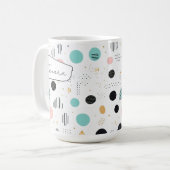 Retro Geometric Abstrakt Pat#1 Aquamarin Pink ID10 Kaffeetasse (Vorderseite Links)