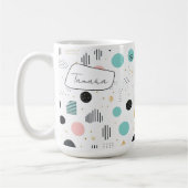 Retro Geometric Abstrakt Pat#1 Aquamarin Pink ID10 Kaffeetasse (Links)
