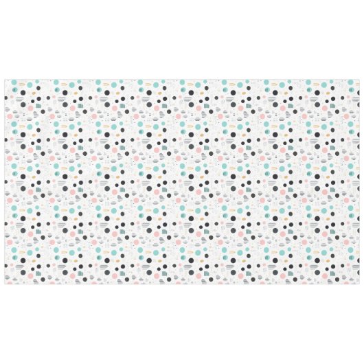 Retro Geometric Abstrakt Pat#1 Aquamarin Pink ID10 Tischdecke (Vorderseite (Horizontal))