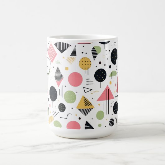 Retro Geometric Abstrakt Pat#2 Sage Pink ID1067 Kaffeetasse (Mittel)