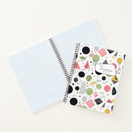 Retro Geometric Abstrakt Pat#2 Sage Pink ID1067 Notizblock (Innenseite)