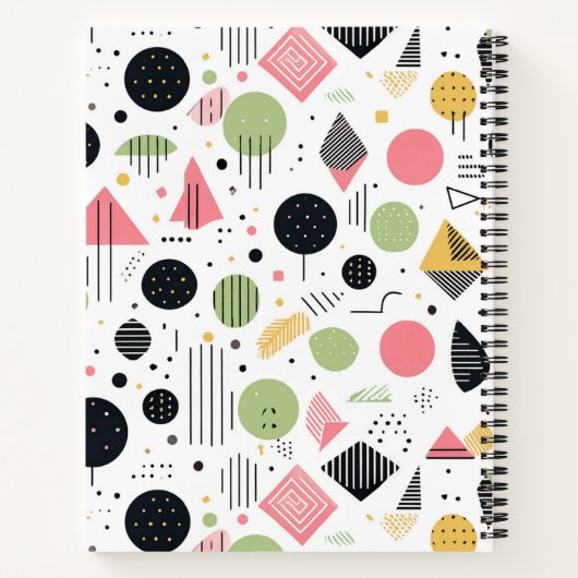 Retro Geometric Abstrakt Pat#2 Sage Pink ID1067 Notizblock (Rückseite)