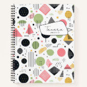 Retro Geometric Abstrakt Pat#2 Sage Pink ID1067 Notizblock (Vorderseite)