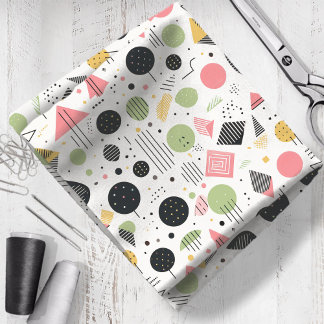 Retro Geometric Abstrakt Pat#2 Sage Pink ID1067 Stoff