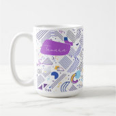 Retro Geometric Abstrakt Pat#4 Lila Blue ID1067 Kaffeetasse (Links)
