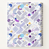 Retro Geometric Abstrakt Pat#4 Lila Blue ID1067 Notizblock (Rückseite)