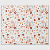 Retro Geometric Abstrakt Pat#5 Brick Gold ID1067 Geschenkpapier (Flach)