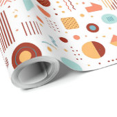 Retro Geometric Abstrakt Pat#5 Brick Gold ID1067 Geschenkpapier (Rolleneckpunkt)