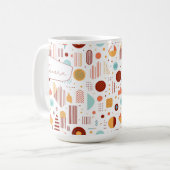 Retro Geometric Abstrakt Pat#5 Brick Gold ID1067 Kaffeetasse (Vorderseite Links)