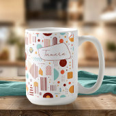 Retro Geometric Abstrakt Pat#5 Brick Gold ID1067 Kaffeetasse