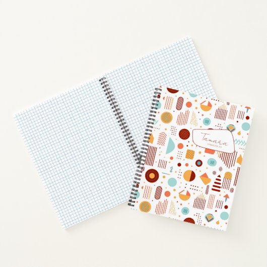 Retro Geometric Abstrakt Pat#5 Brick Gold ID1067 Notizblock (Innenseite)