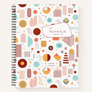 Retro Geometric Abstrakt Pat#5 Brick Gold ID1067 Notizblock