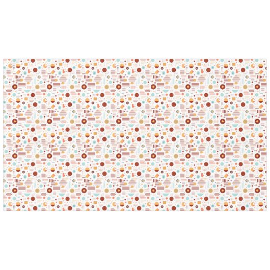Retro Geometric Abstrakt Pat#5 Brick Gold ID1067 Tischdecke (Vorderseite (Horizontal))