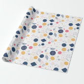 Retro Geometric Abstrakt Pat#6 Navy Rose ID1067 Geschenkpapier (Ungerollt)