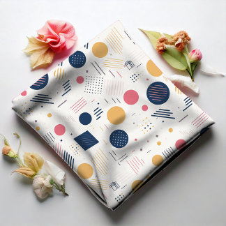 Retro Geometric Abstrakt Pat#6 Navy Rose ID1067 Stoff