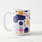 Retro Geometric Abstrakt Pat#7 Indigonummer 1067 Kaffeetasse (Links)