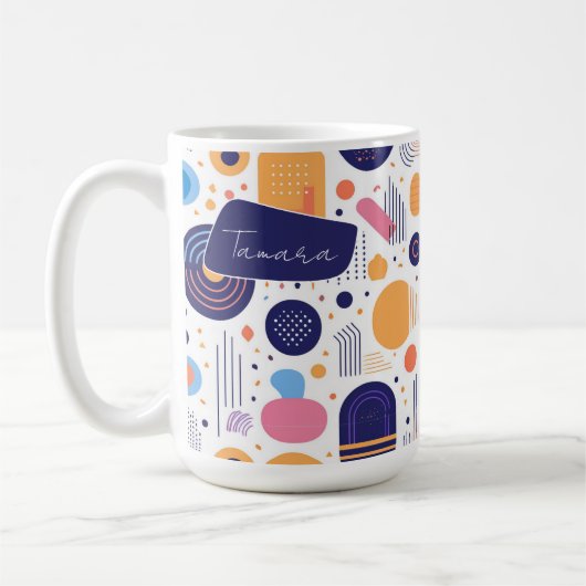 Retro Geometric Abstrakt Pat#7 Indigonummer 1067 Kaffeetasse (Links)
