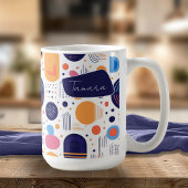 Retro Geometric Abstrakt Pat#7 Indigonummer 1067 Kaffeetasse