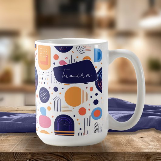 Retro Geometric Abstrakt Pat#7 Indigonummer 1067 Kaffeetasse